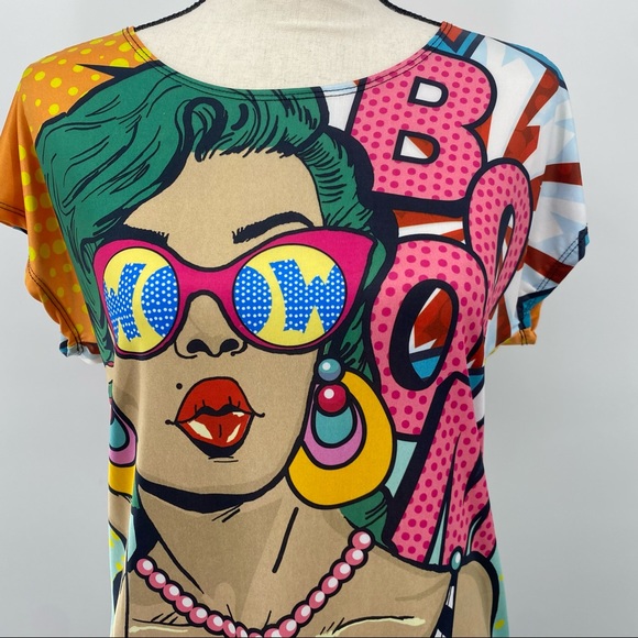 Pop Art Graphic T-shirt Size Medium - Picture 1 of 8